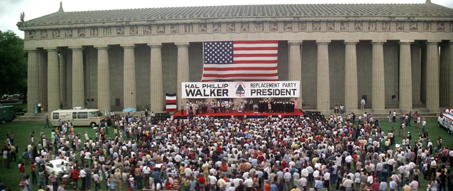 The final scene of Robert Altman's 1975 film Nashville, at the Parthenon.