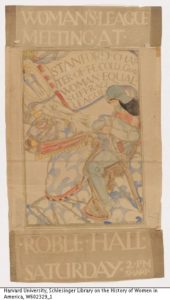 Poster advertising suffrage meeting at Stanford University