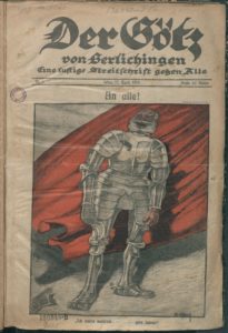 Der Götz von Berlichingen, 10 Apr. 1919, front page,