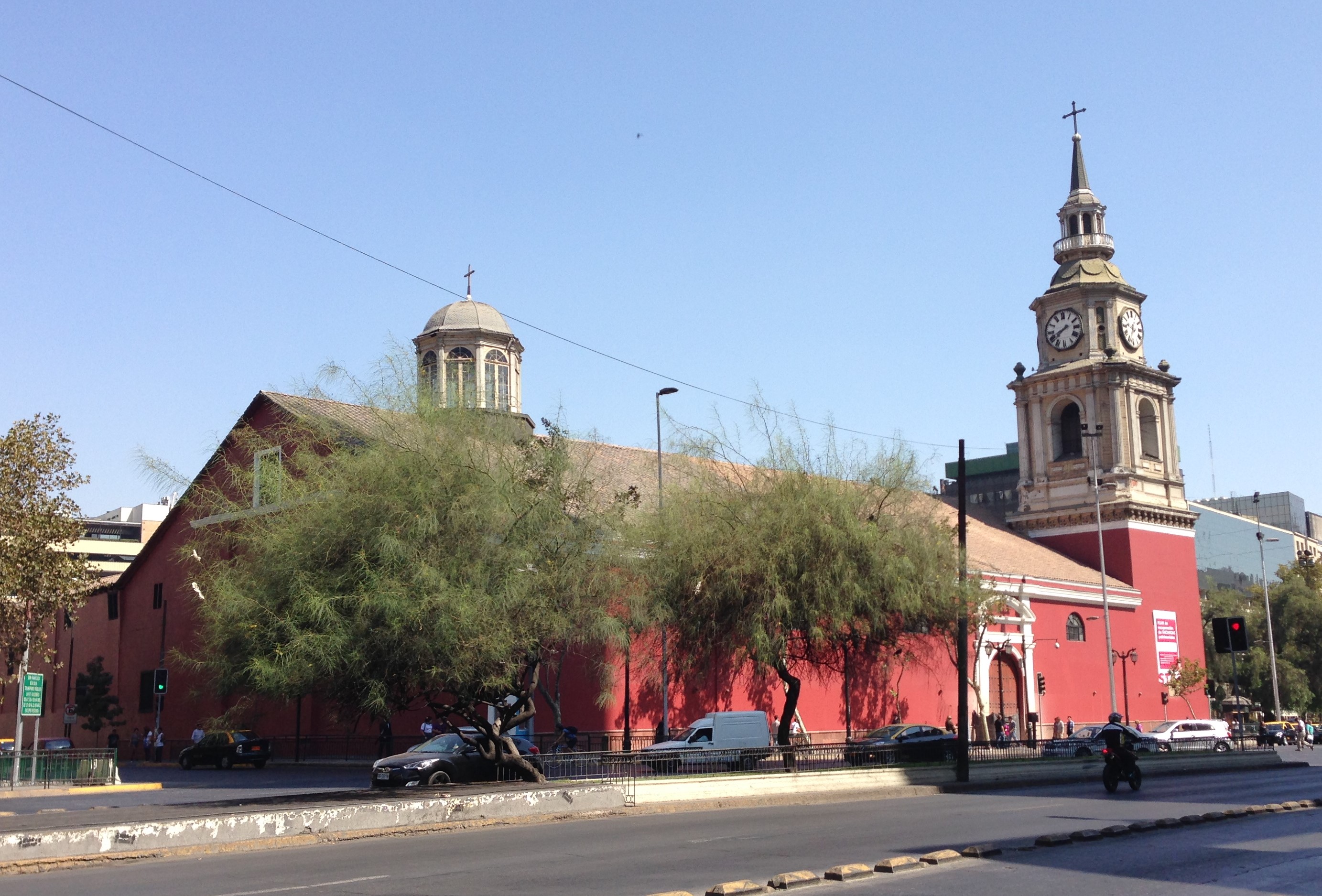 Santiago, Chile; Graffiti, Iglesia San Francisco, colonial architecture, anti-graffiti paint