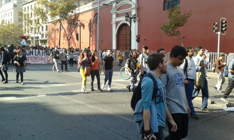 Santiago, Chile; Graffiti, Iglesia San Francisco, colonial architecture