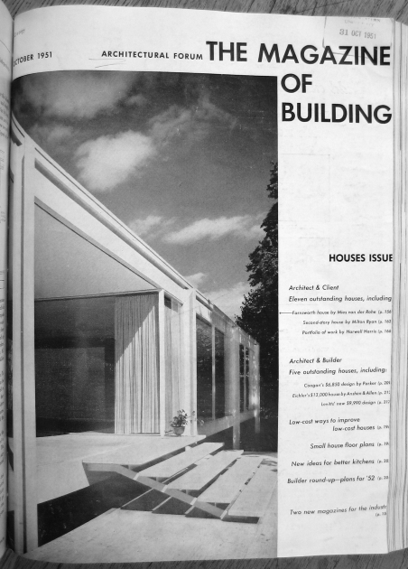 Forum Oct 1951 Farnsworth House on cover