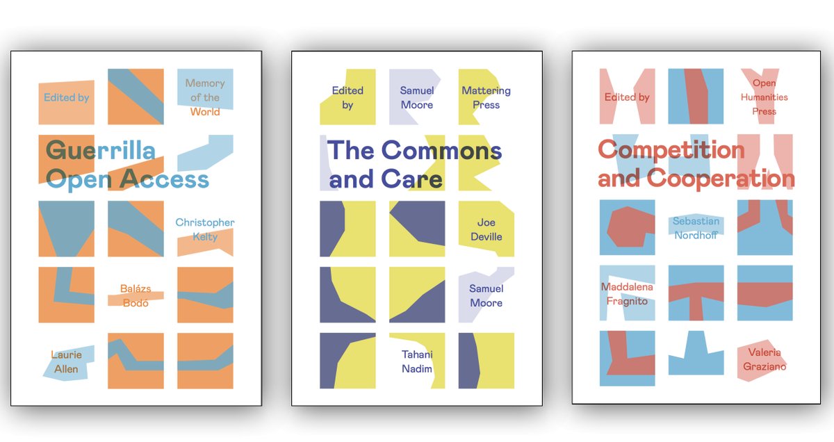 three covers of the Radical OA pamphlets designed by Mihai Toma, Sean Worley and Nick White.