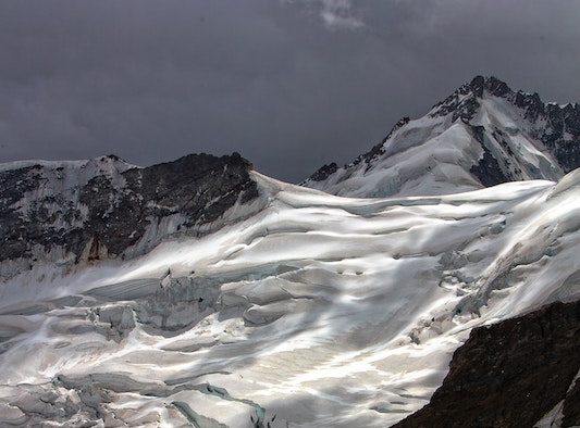 A snowy mountainside.