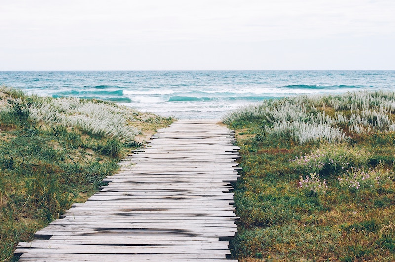 wooden path leading to the beach