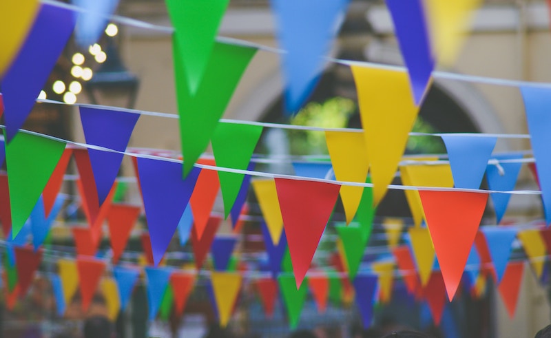 Brightly colored bunting