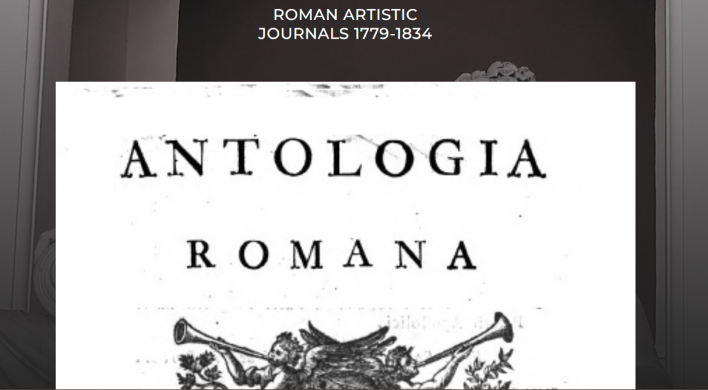 A journal from the Roman Artistic Journals (1779-1834) titled "Antologia Romana"