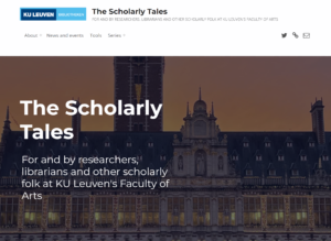Screenshot of the Homepage of Scholarly Tales