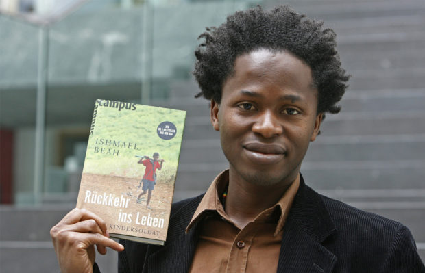 Ishmael Beah promotes the German translation of his memoir. Image from New African Magazine: http://newafricanmagazine.com/sierra-leone-radiance-of-tomorrow/
