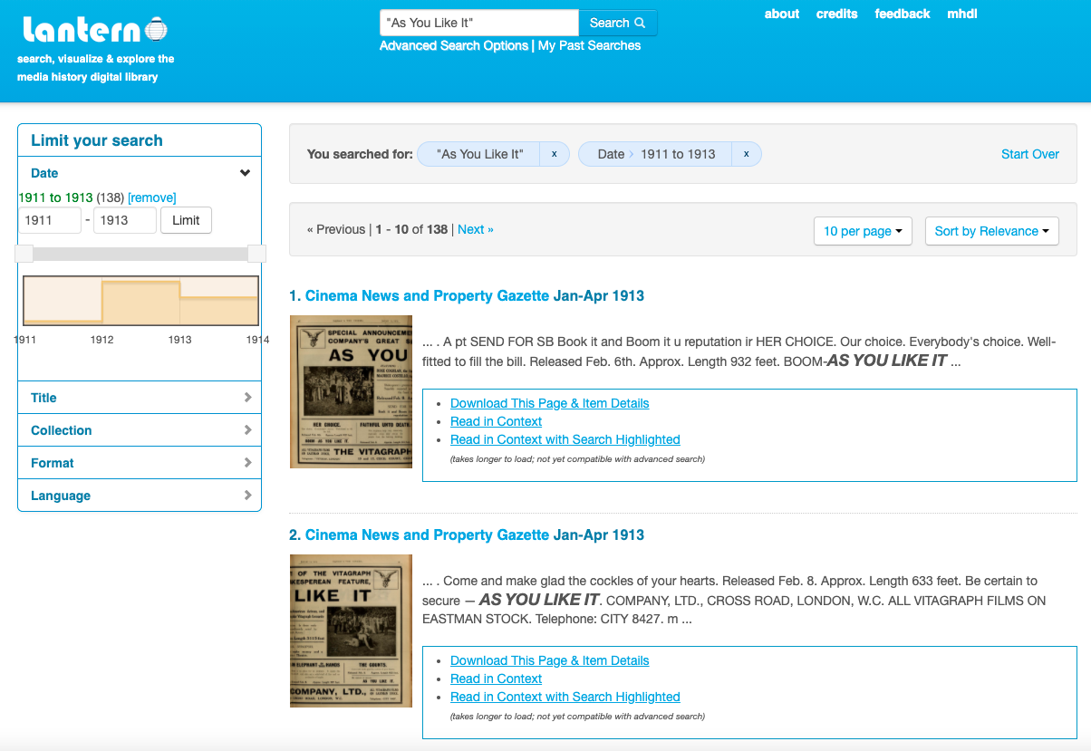 ScCreenshot of search results