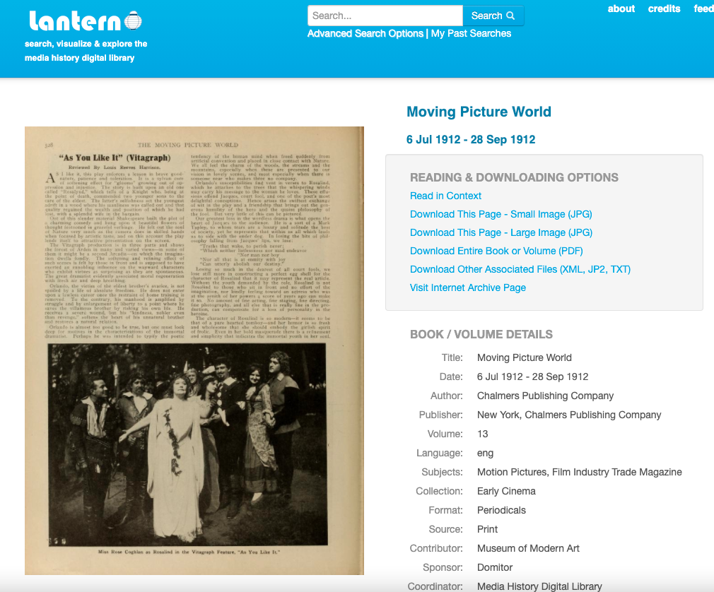 Review of As You Like It (1912)