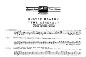 Cue sheet for The General by James C. Bradford