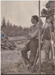 Photo of Keaton on the set of The General by Basil Wolverton, 1926