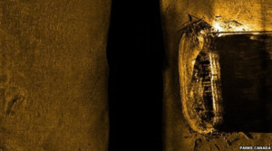 Franklin's ship -- either Erebus or Terror -- on the ocean floor (photo: Parks Canada)