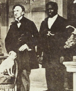 Dr. Barry (L) with his companion, John, and his dog, Psyche, in the 1860s.