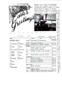 inside - penny chalmers - bearing down - hospital menu - easter greeting