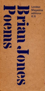 cover - London Magazine editions 6/6 Brian Jones Poems