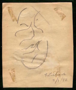 pencil drawing - breast caress