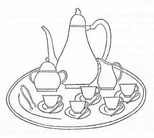 andy warhol illustration coffee service - amy vanderbilt cookbook