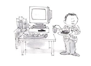 illustration by James Stevenson to Jack Prelutsky A Pizza the Size of the Sun -- floppy