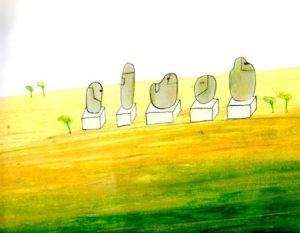 sarah dyer - illustration from Five Little fiends - hepworth sculptures ?