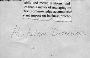 Note: hortulan diversions