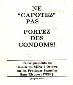 ephemera - Ne Capotez Pas - AIDS Committee of Ottawa