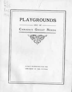 cover of Playgrounds: One of Canada's Greet Needs