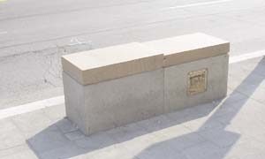 street furniture - bench with split to deter lying down