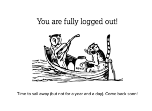 Humanities Commons - screen shot - log off message