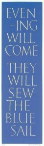 ian hamilton finlay - evening will come they will sew the blue sail - cover print