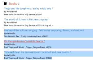 Screenshot - from Library of Congress cataloging number -- One Search at University of Toronto