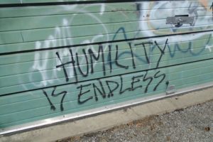 Graffiti in a lane way in Toronto - Humility is Endless