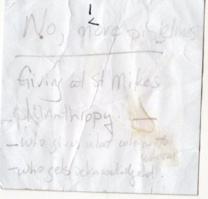 Handwritten note in ink and pencil - No, more pipelines