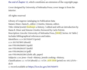 Metadata with highlights - Foodways G635 2018