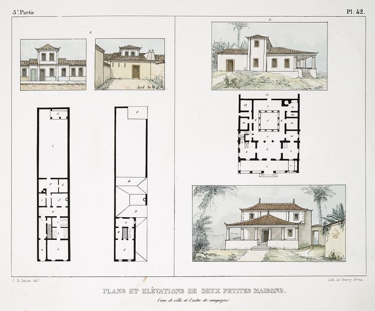 Figura 6: Jean-Baptiste Debret. Planta de morada urbana no Rio de Janeiro. Biblioteca Pública de Nova York