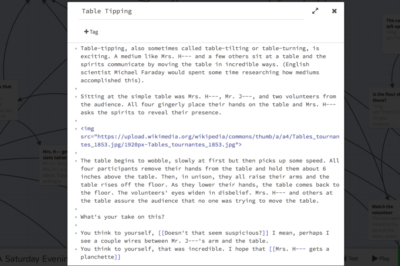 A Twine passage in edit mode