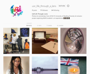 Preview of Instagram page for 'Student Life Through a Lens' project
