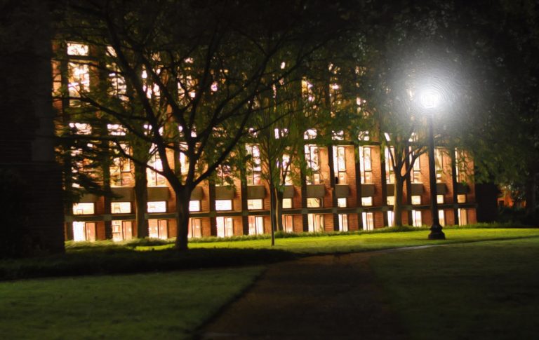 Reed College Library at Night