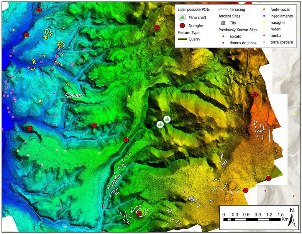 Map of all features identified through Lidar in Zone C.