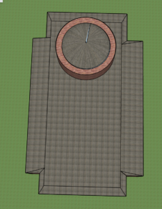 overhead view of 3D model Church