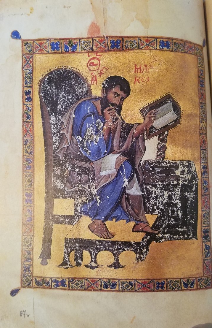 Image of St Mark writing his gospel