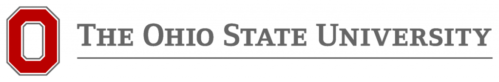 A logo with a large red O and the text "The Ohio State University" in grey on a white background.
