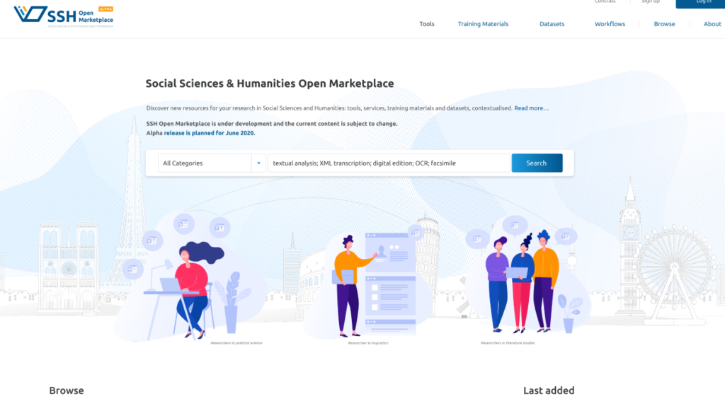 The future SSH Open Marketplace (Homepage)