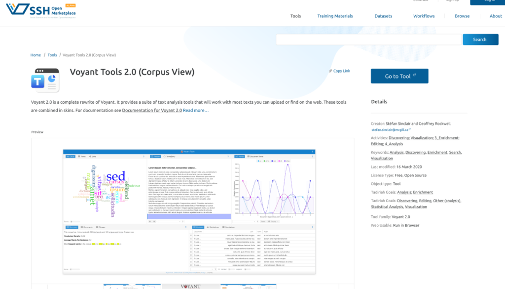 The future SSH Open Marketplace (Tool View)