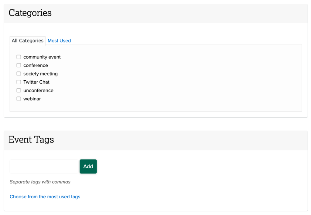 Add categories and tags