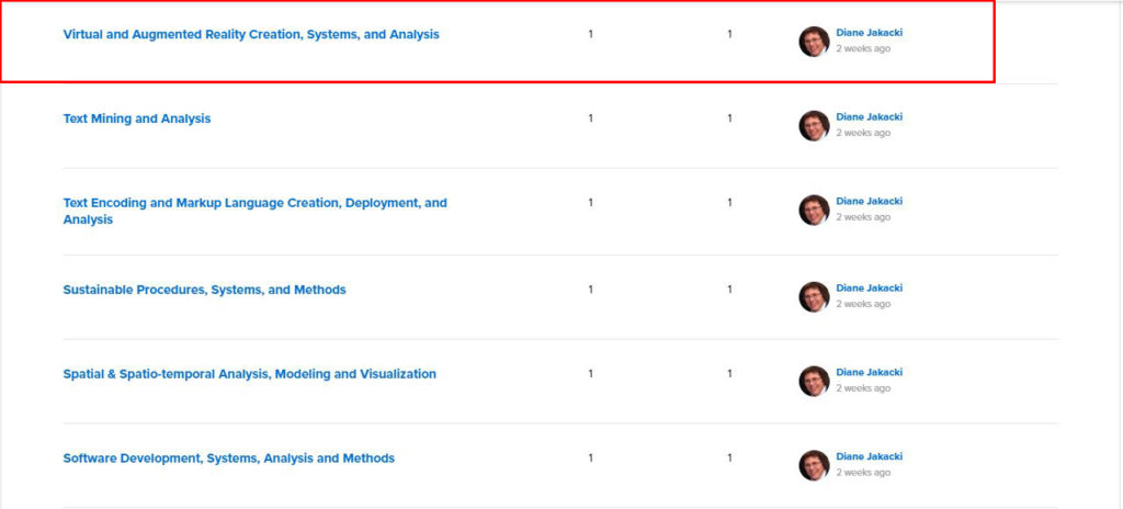This image instructs users to select a specific topic within the "Discussion:" tab of the DH2020 Humanities Commons page