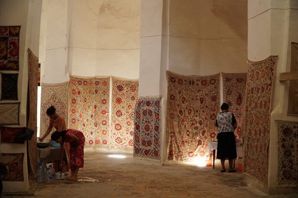 Carpet sellers in Bukhara, Uzbekistan