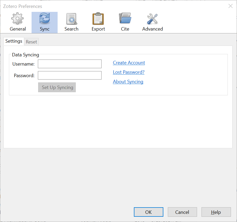 set up zotero sync