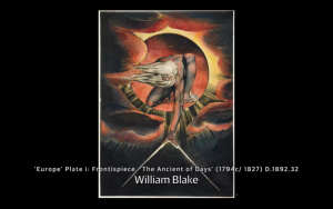 Screen shot of slide showing The Ancient of Days by William Blake